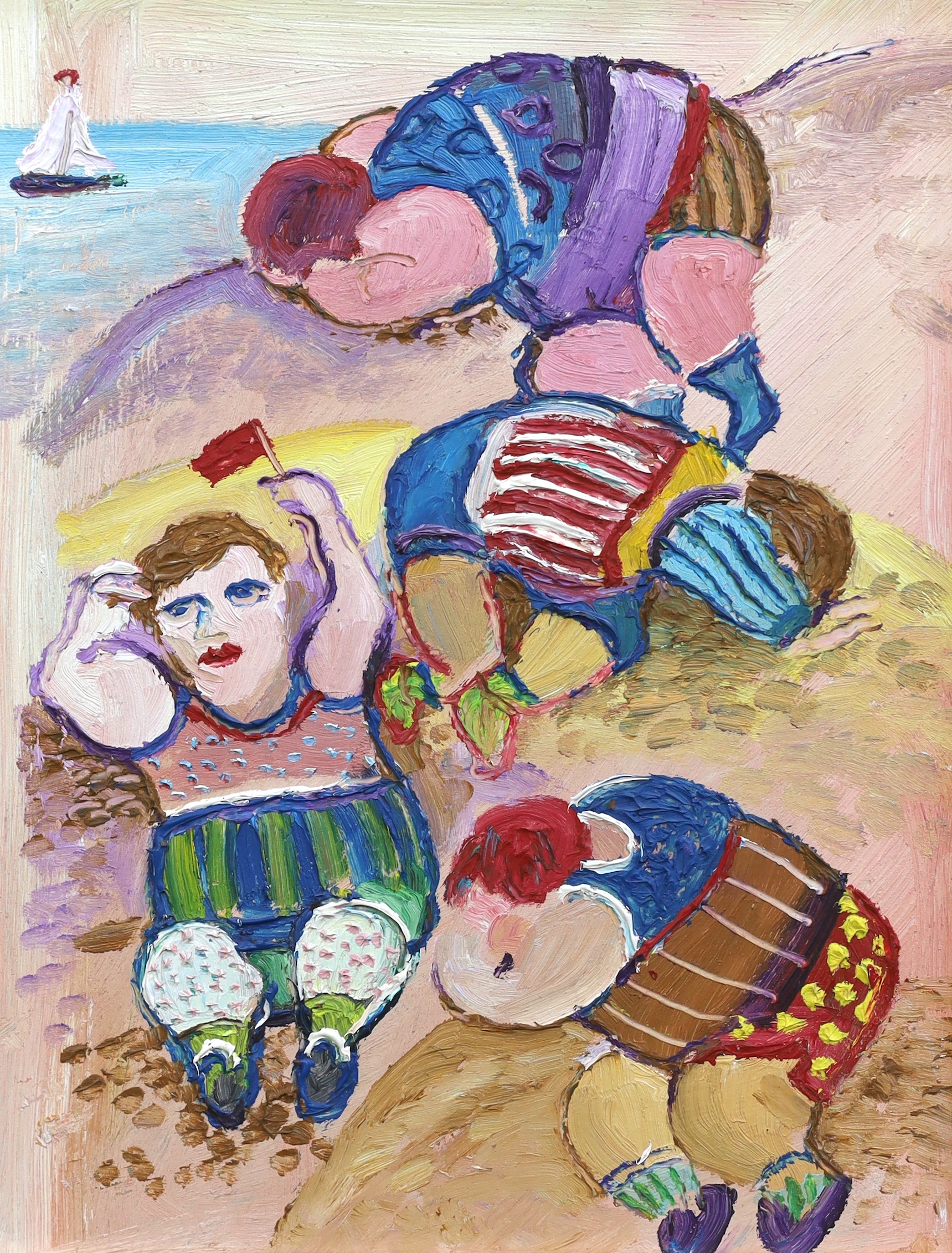 Fred Yates (English, 1922-2008), 'Tubbies', oil on board, 34 x 26.5cm